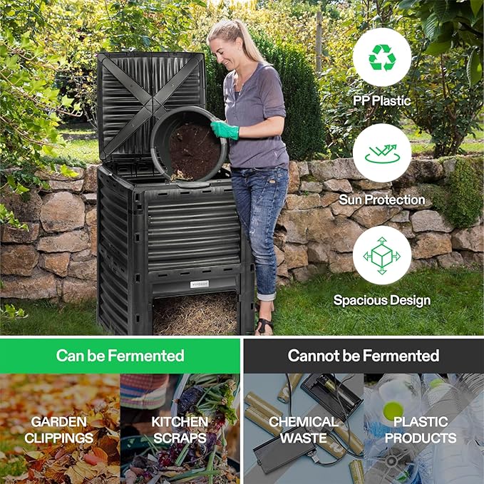VIVOSUN Compost Bin 80Gallon, Outdoor Composter W/Large Capacity & Easy - Image 6