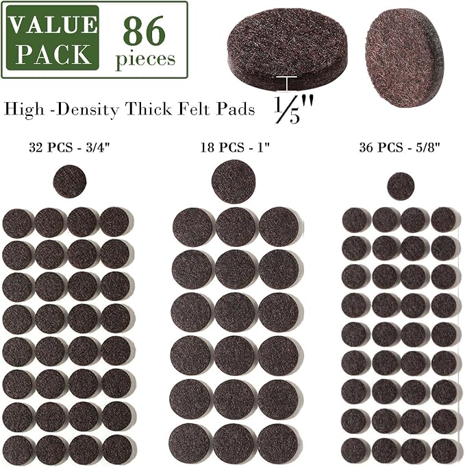 Fursafe&Q Felt Furniture Pads, Furniture Felt Pads - Image 2