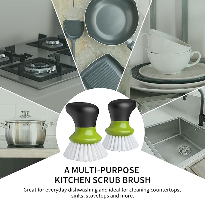 MR.SIGA Dish Scrub Brush, Palm Brush Dish Scrubber - Image 4