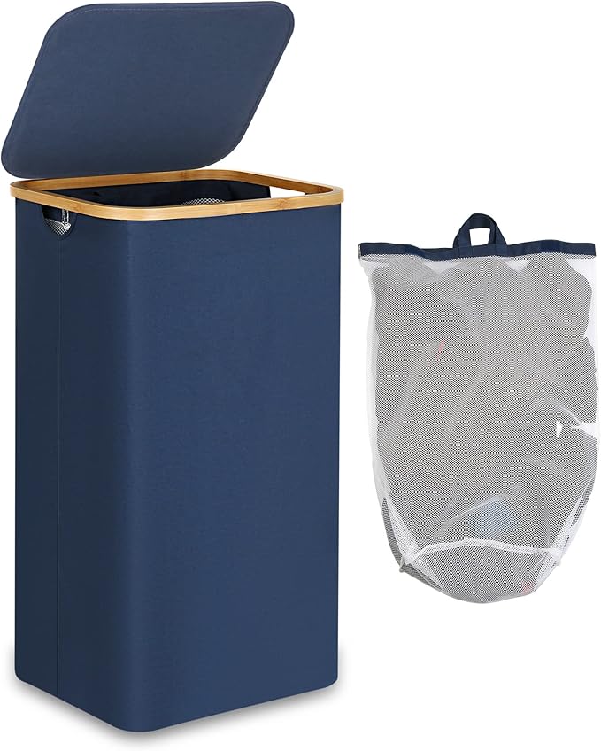 efluky Laundry Basket with Lid and Removable Bag, 100L Tall Laundry Hamper with by efluky