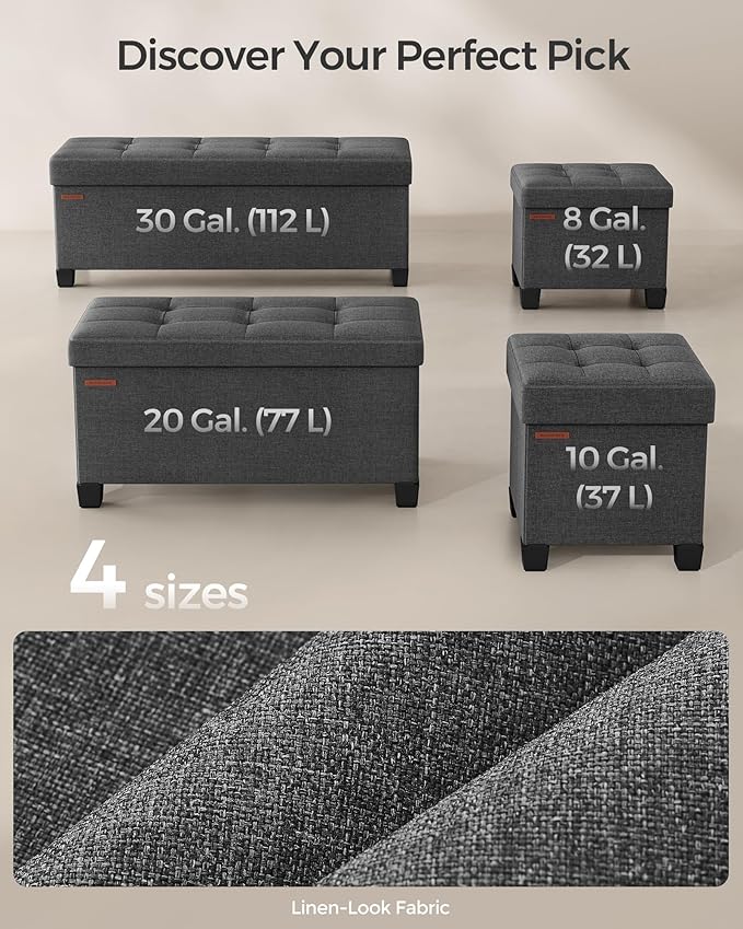 SONGMICS Storage Ottoman Bench, Foldable Foot Rest - Image 7