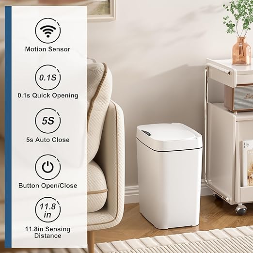 2 Pack 2.7 Gal Bathroom Trash Can - Image 2