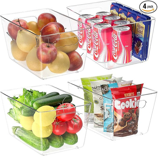 BALEINE Clear Plastic Storage Bins, Pantry Organization, BPA Free Stackable by BALEINE