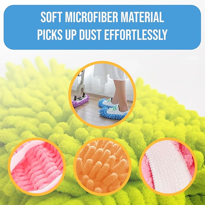 Winterlace Mop Slippers 20 Pcs Microfiber Chenille House Floor Dusting Cleaning - Image 4