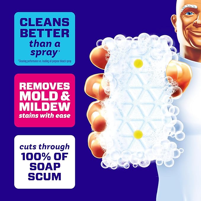 Mr. Clean Magic Eraser Sponge, Bathroom Cleaner, Soap Scum Shower & Tub Cleaner - Image 2