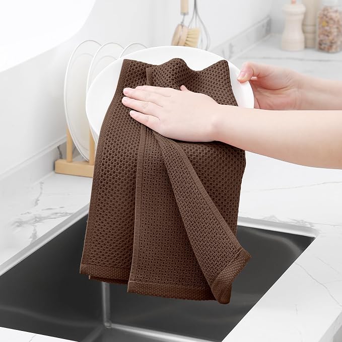 Homaxy 100% Cotton Waffle Weave Kitchen Dish Towels, Ultra Soft Absorbent Quick - Image 4