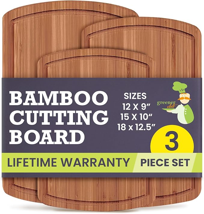 Bamboo Wooden Cutting Board Set of 3 - Image 9