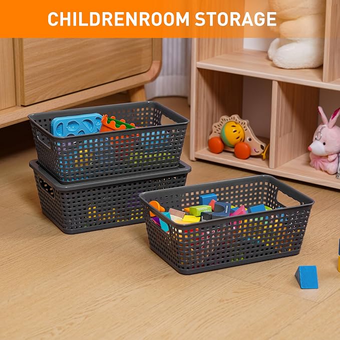 Plastic Storage Baskets With Lid, Storage Bins - Image 6