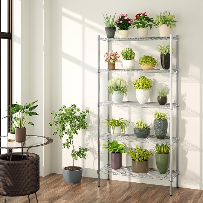 Auslar 5-Shelf Storage Shelves Heavy Duty 5 Tiers Standing Large Shelving Units - Image 9