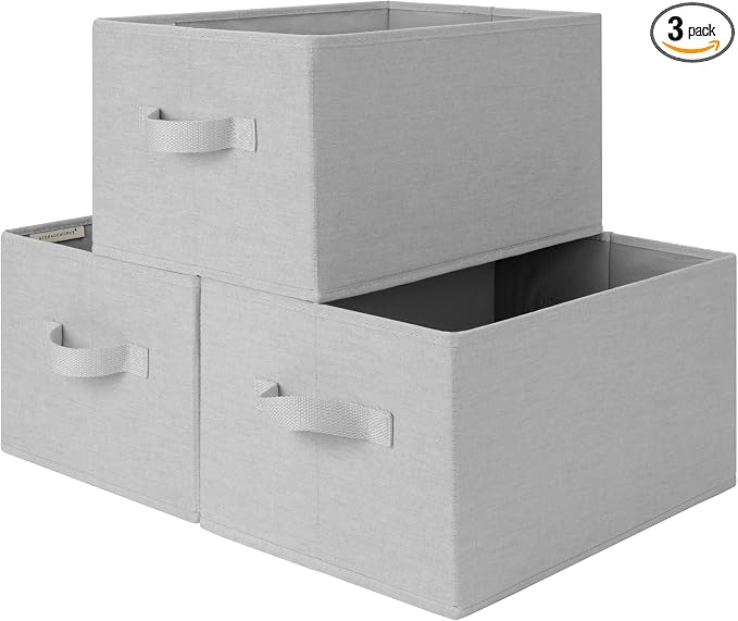 StorageWorks Storage Baskets for Shelves, Foldable Fabric Closet Storage Bins by StorageWorks