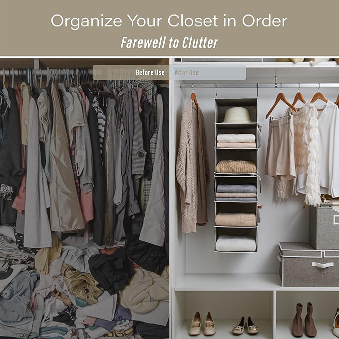 StorageWorks 6-Shelf Closet Organizers, Two 3-Shelf Separable Hanging Shelves - Image 6