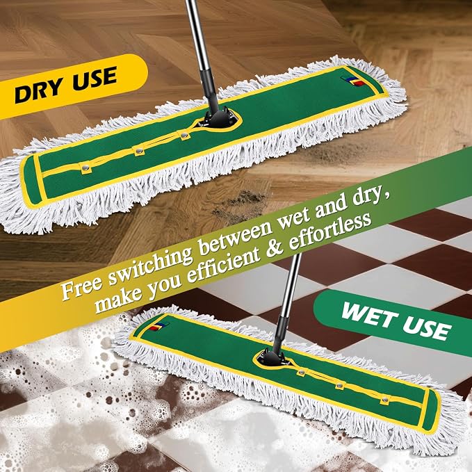 42" Commercial Dust Mop for Floor Cleaning, MASTERTOP Large Flat Mop - Image 3