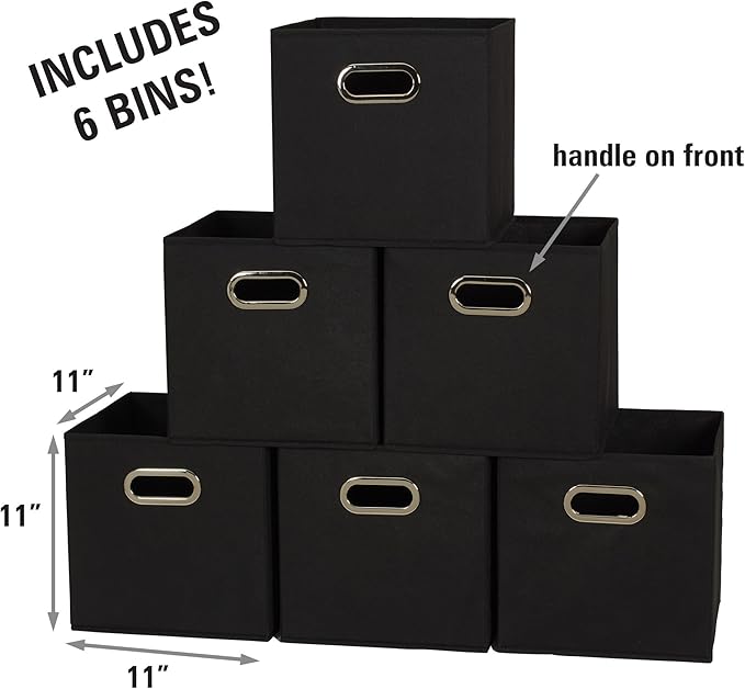 Household Essentials 80-1 Foldable Fabric Storage Bins | Set of 6 Cubby Cubes - Image 2