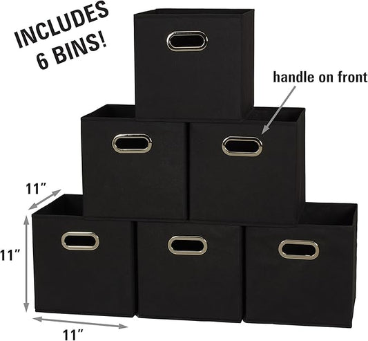Household Essentials 80-1 Foldable Fabric Storage Bins | Set of 6 Cubby Cubes - Image 2
