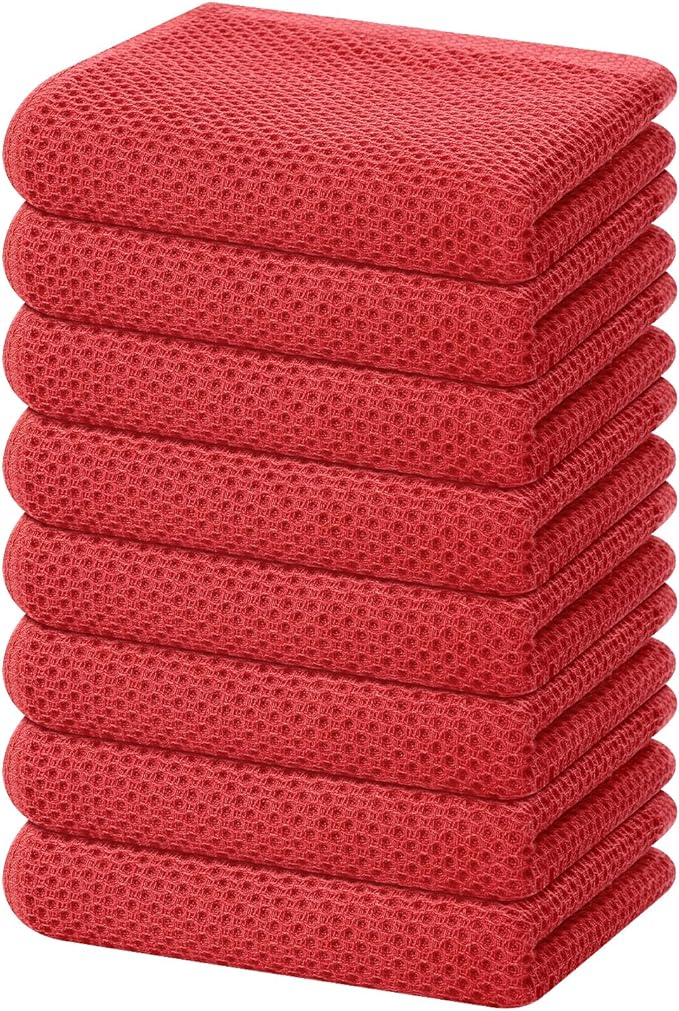 Homaxy 100% Cotton Waffle Weave Kitchen Dish Towels, Ultra Soft Absorbent Quick by Homaxy