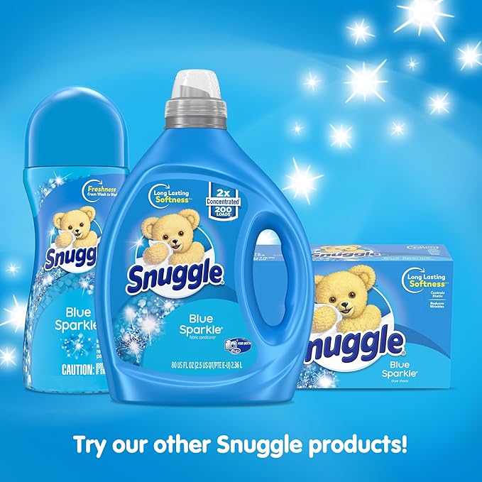 Snuggle Blue Sparkle Liquid Fabric Softener, 2X Concentrated, 200 Loads - Image 10