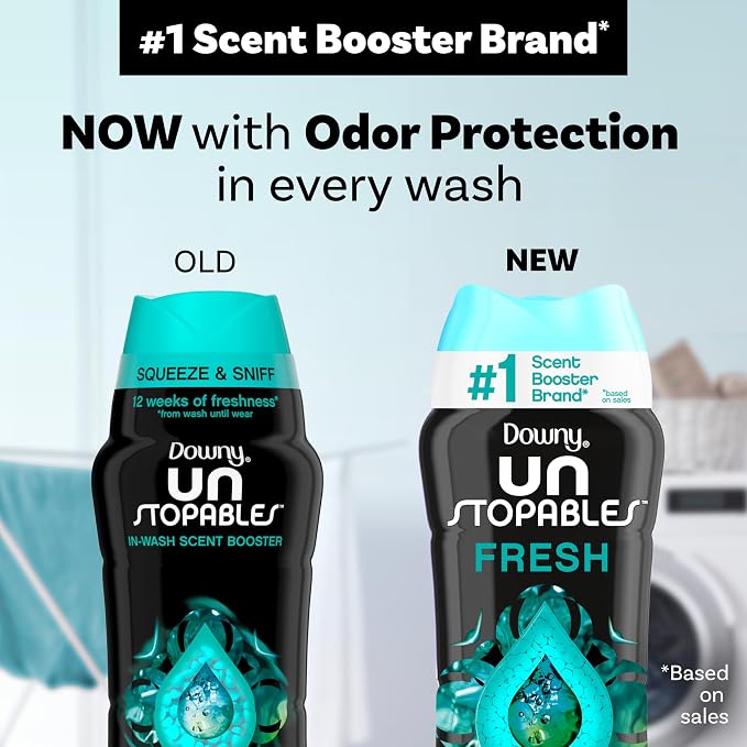 Downy Unstopables In Wash Scent Booster Beads, Fresh Scent, 24 oz, Laundry Beads - Image 4