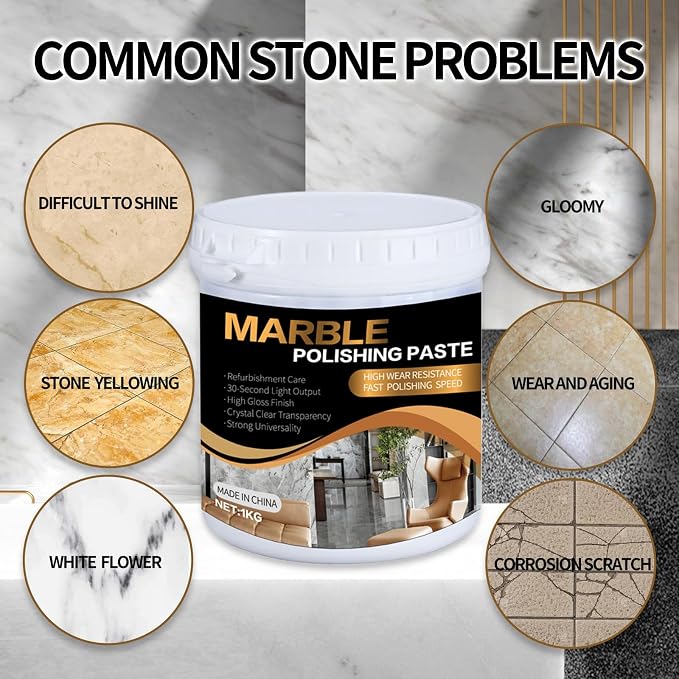 Marble Polishing Paste, Professional Marble Cleaner & Quartz Polish, Stone - Image 2