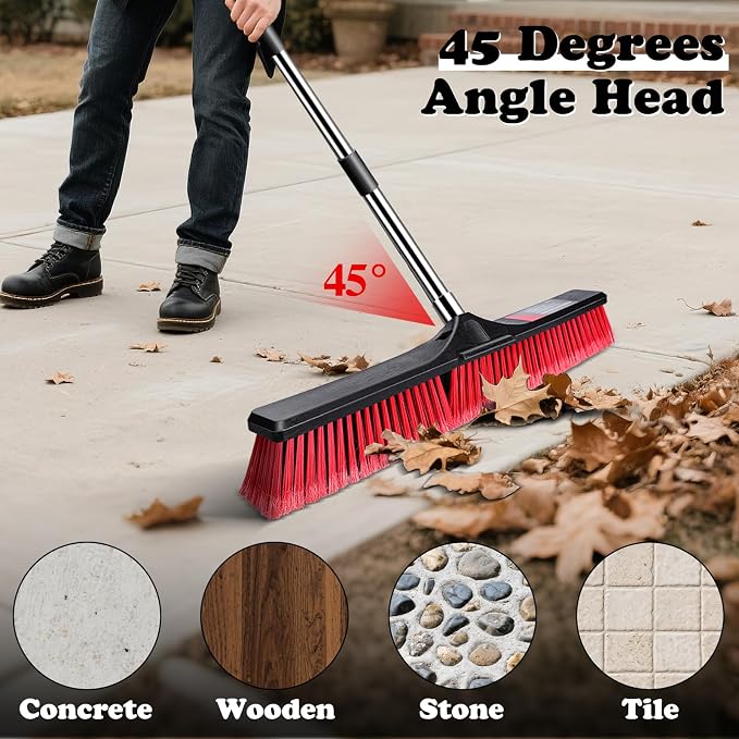 MASTERTOP 25'' Yard Broom, Heavy Duty Garden Broom - Image 6