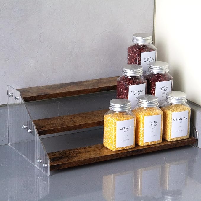 nianfeng Tiered Spice Rack, 3-Tier Spice Pantry Kitchen Cabinet Organizer - Image 7