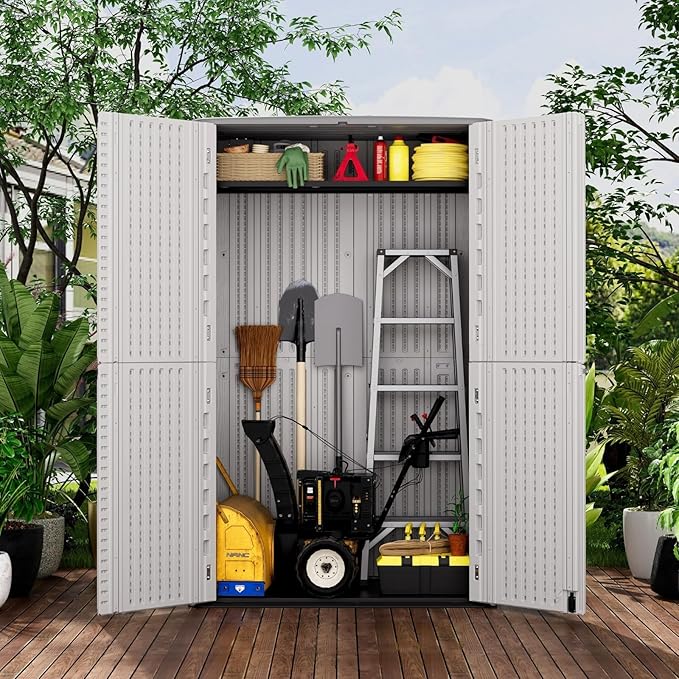 ZZM Large 67 Cu.ft Waterproof Storage Shed, Outdoor Storage Cabinet，Durable - Image 2