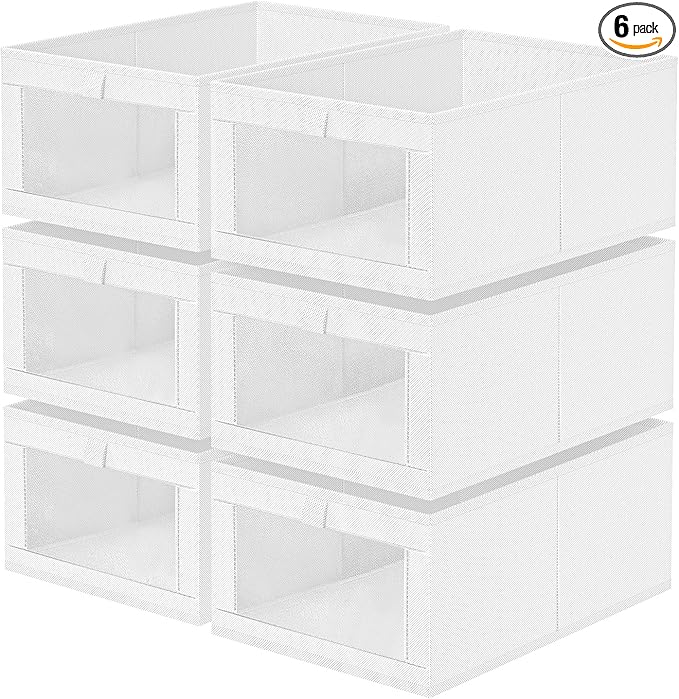 Criusia 6 Pack Linen Closet Organizers and Storage, Large Linen Closet Baskets by Criusia
