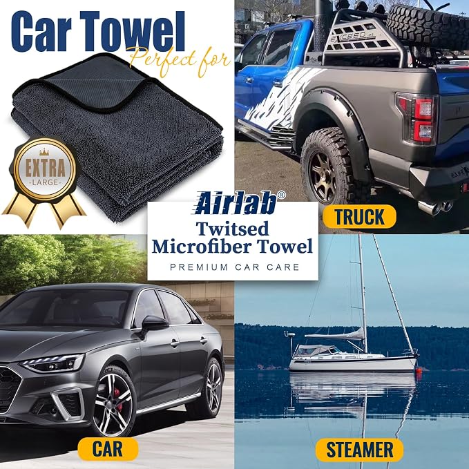 Airlab Microfiber Towels for Cars Wash Drying Super Absorbent Cleaning Cloth - Image 6
