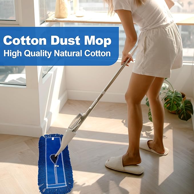 4 Pack - 24-Inch Washable Dust Mop Heads – Full Cloth, Extra Durable, Easy - Image 6