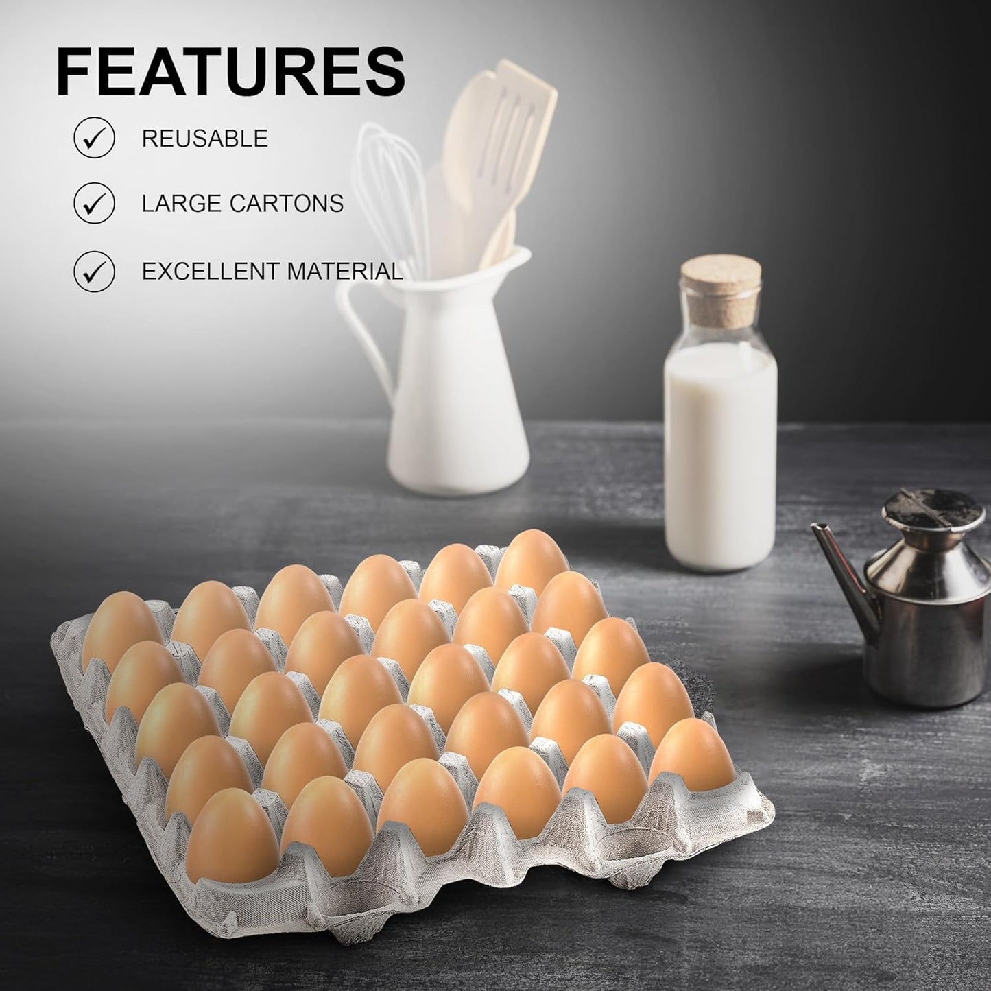 MT Products Egg Crates/Cartons Bulk Holds 30 Eggs - Pulp Fiber Material for Chicken Farm - Case of 140