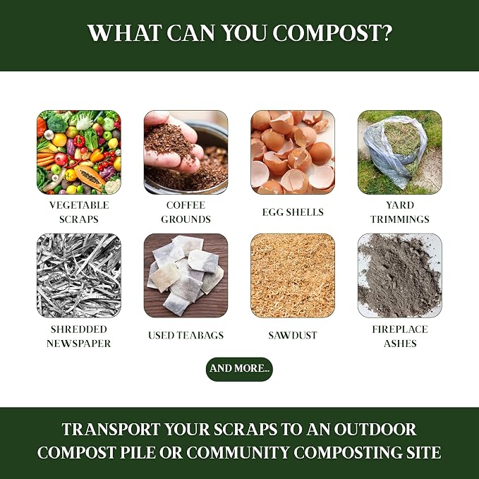 Bamboozle Countertop Compost Bin Kitchen | 1 Gallon | Odorless Composting Bin - Image 7
