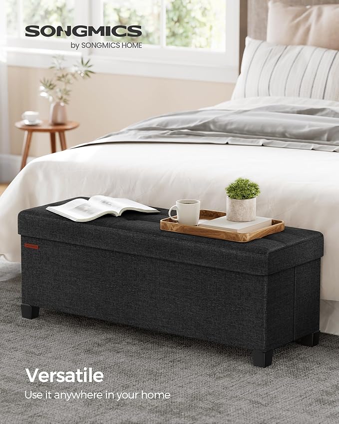 SONGMICS Storage Ottoman Bench, Foldable Foot Rest - Image 3