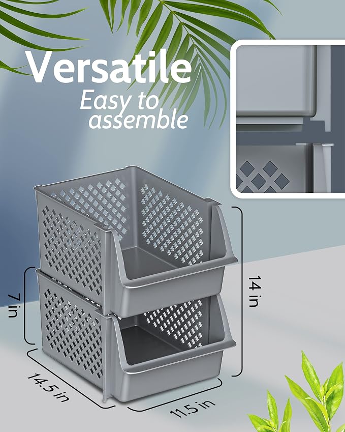 TidyFriend Plastic Stackable Storage Bins - Image 3
