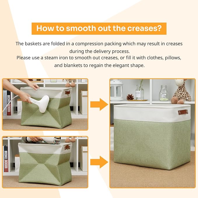 DULLEMELO Large Storage Basket 17"x12"x15", Fabric Storage Organizer Basket - Image 6