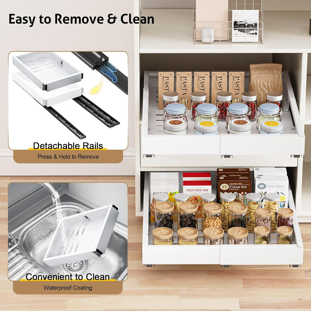 2 Pack Pull Out Cabinet Organizer, Expandable Width (11.4"-18.9") D...