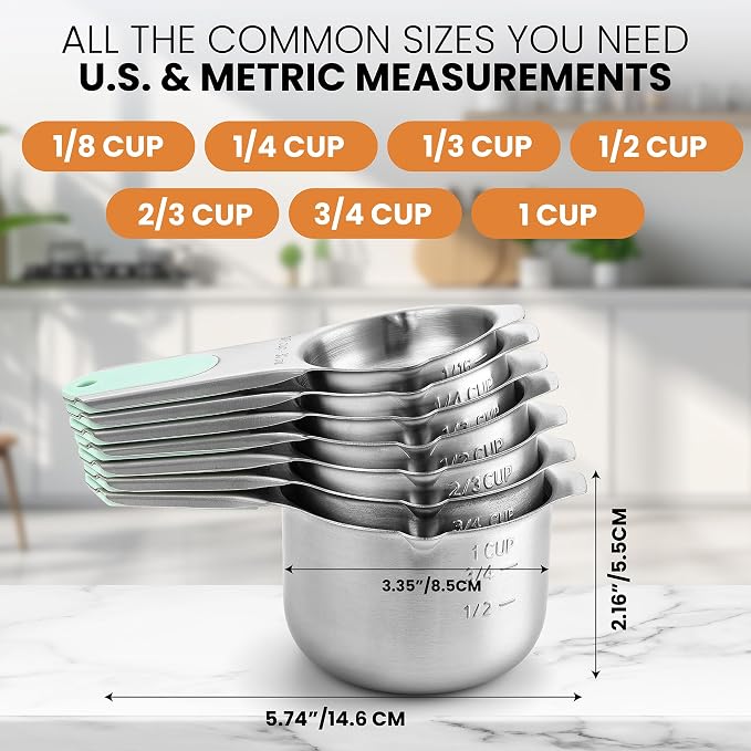 Spring Chef Magnetic Stainless Steel Measuring Cups, Kitchen Tools - Image 5