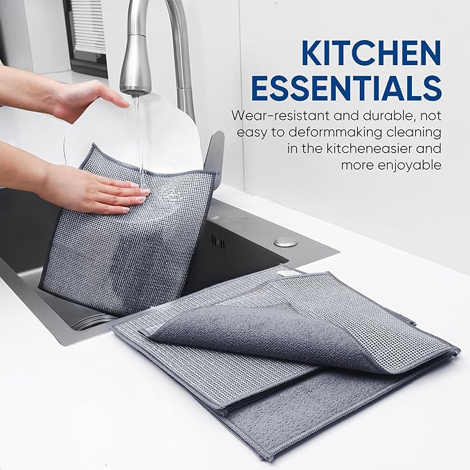 Forggon10 Pcs New Upgrade 2-Layer Non Scratch Wire Dishcloth, Wire Dishwashing - Image 7