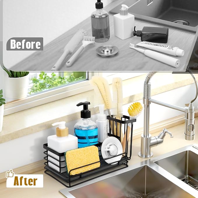 Sponge Holder for Kitchen Sink – Rustproof Sink Caddy & Kitchen Organizer - Image 2