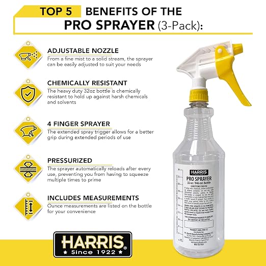 HARRIS Professional Spray Bottle 32oz, All-Purpose - Image 2