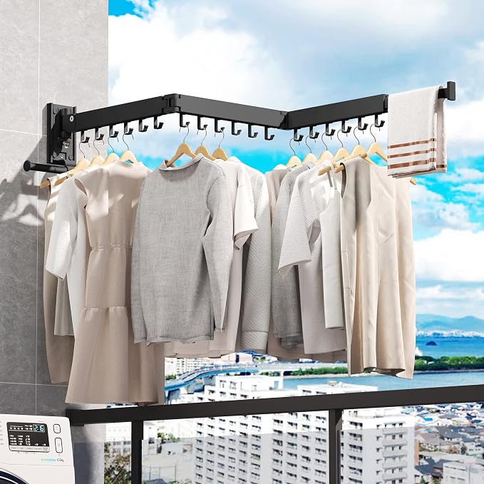 Clothes Drying Rack Wall Mounted, Laundry Drying Rack, Laundry Room Organization - Image 3