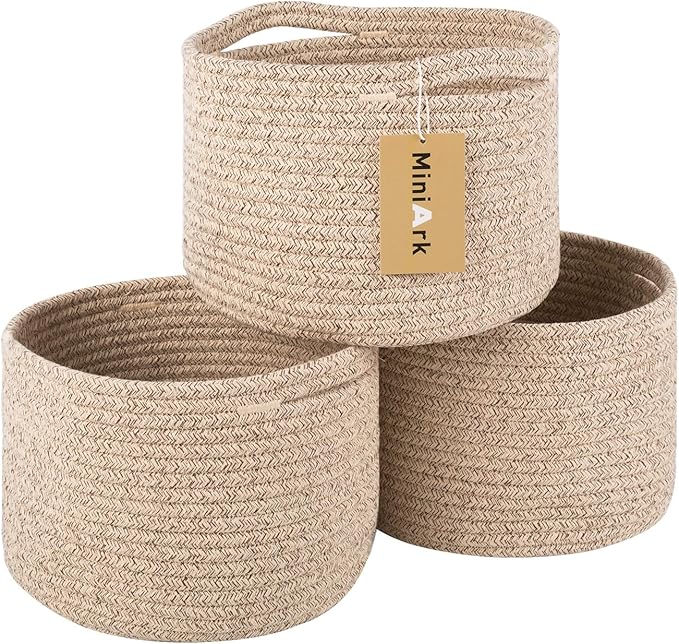 Small Basket for Organizing | Cube Shelf Closet Storage Baskets | 9.7×9.7×7.1” by MiniArkStorageBasketsHome