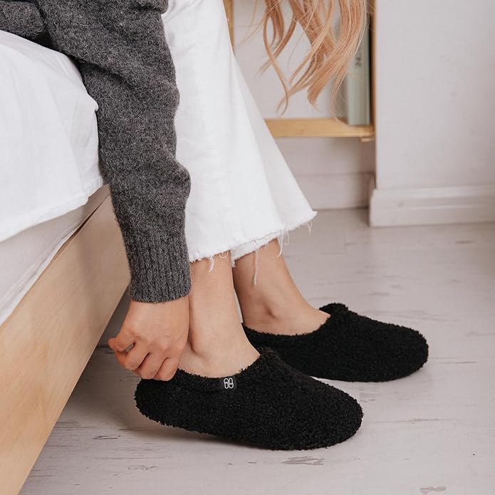 HomeTop Women's Fuzzy Curly Fur Memory Foam Loafer Slippers - Image 2