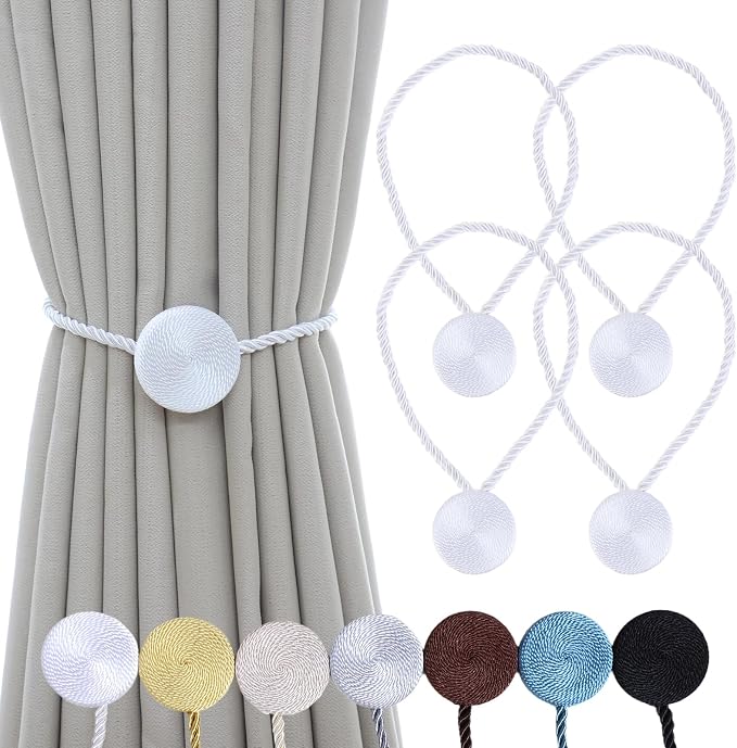 Magnetic Curtain Tiebacks - 12mm Magnetic Tie Backs by SLIFEOW