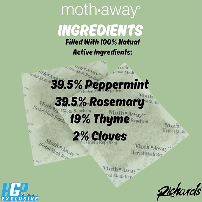 Richards Homewares Moth Away Sachets – 24-Pack Natural Herbal Moth Repellent - Image 4