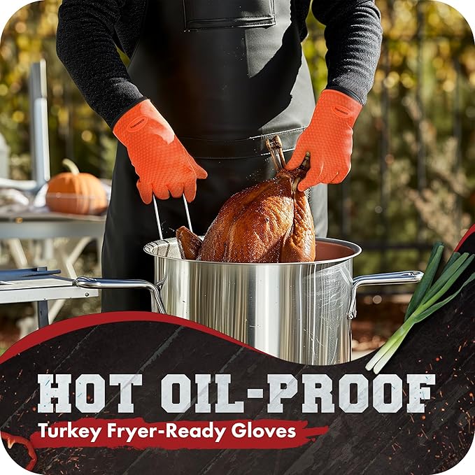 KITCHEN PERFECTION S Silicone Smoker Oven Gloves -Extreme Heat Resistant BBQ - Image 6
