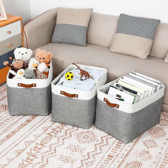 DULLEMELO Large Storage Baskets, Fabric Storage Basket - Image 5