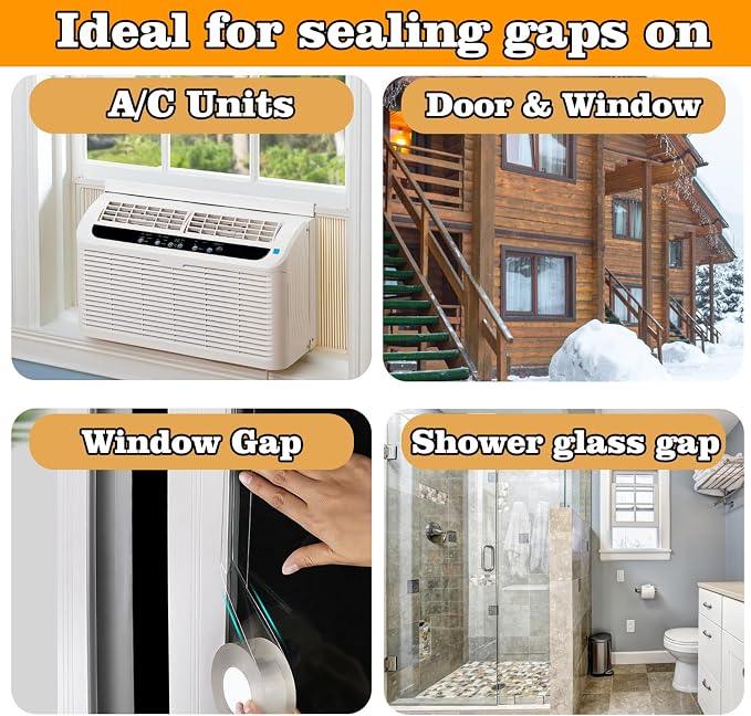 Transparent Window Weather Sealing Tape 2.76 Inch x 16.5 FT Weather Stripping - Image 3