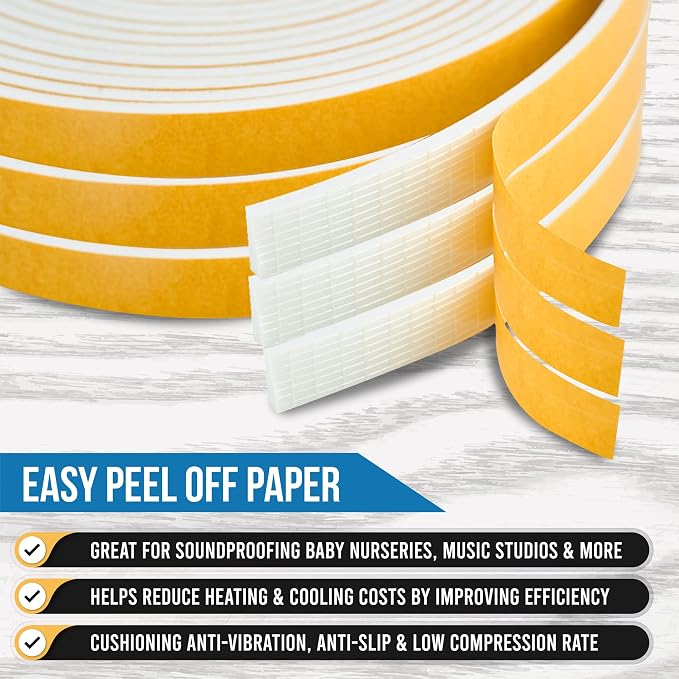 High Density Foam Weather Stripping Door Seal Strip Insulation Tape Roll - Image 7