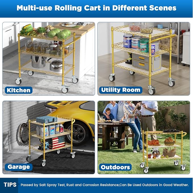 Leteuke 3 Tier Rolling Carts - Image 5