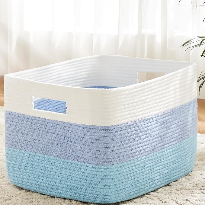 Blanket Basket, Rectangle Woven Baskets by Artfeel