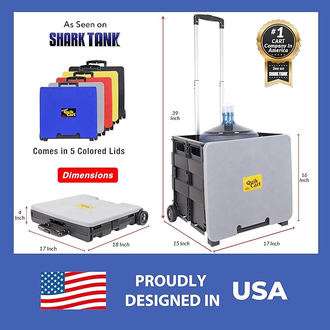 dbest products Quik Cart Collapsible Rolling Crate on Wheels - Image 4